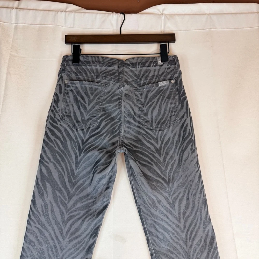 7 FOR ALL MANKIND Women’s Size 29 Denim Jeans Zebra Pattern Skinny Stretch